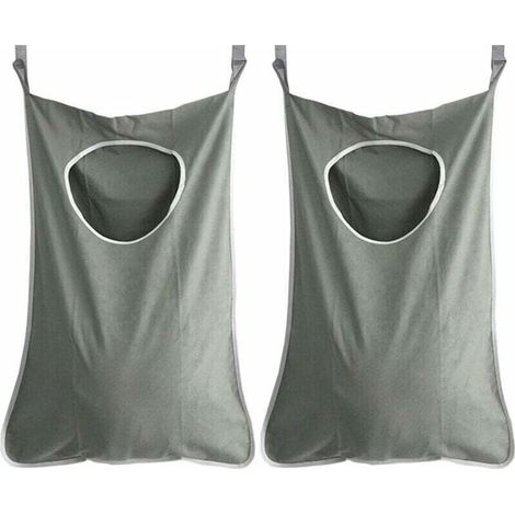 cestini portabiancheria da appendere, porta sacchi per la biancheria, organizer per camera da letto e bagno (grigio scuro) (1/4)
