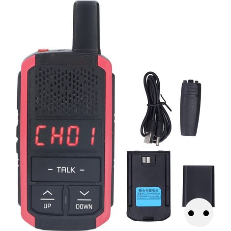 Talkie-walkie E8 3W 400-470MHz 16 canaux puissant pour hôtel centre commercial, prise UE, alimentation AC100-240V (1/5)