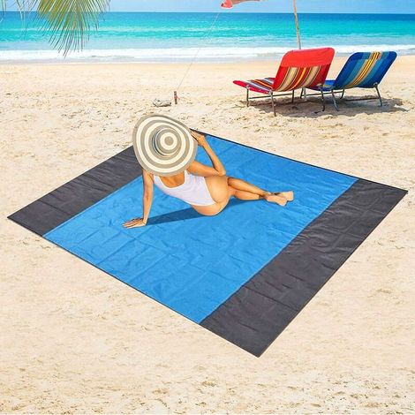 Beach Blanket, 82''×79'', Sand Proof for 3-6 Adults, Oversized and Lightweight