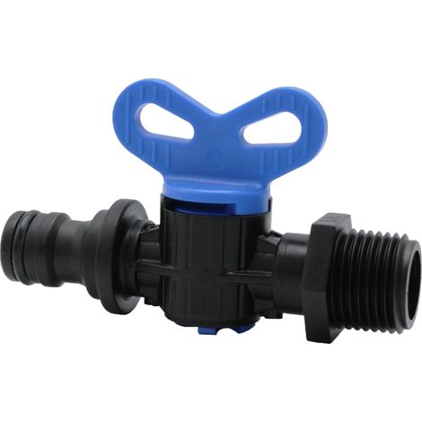 1 Robinet de vidange, Filetage mâle 1/2", Vanne d'arrêt PP, Pour tonne à eau et récupérateur, Usage jardin (1/5)