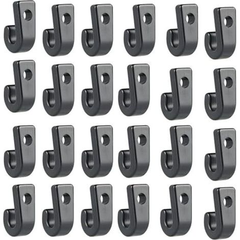 50 pezzi di gancio a J per kayak, gancio di ancoraggio in plastica resistente, nero, gancio a J per kayak, cordino elastico, canoa, barca, paddleboard, yacht, canoa, canottaggio (1/4)