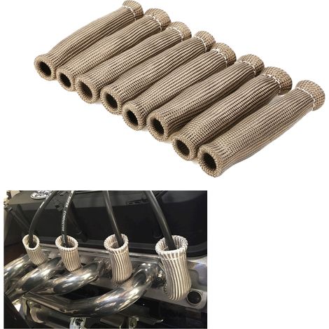 8X Câbles d'allumage protection thermique manchon isolant 2500 haute performance douille de fil gaine Fibres titane (1/5)