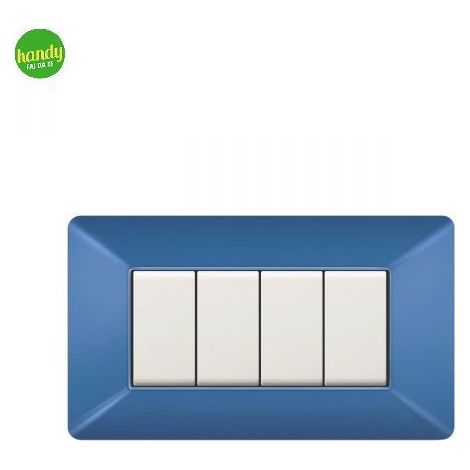 Placca da 4 moduli Easy Elettrocanali in plastica blu
