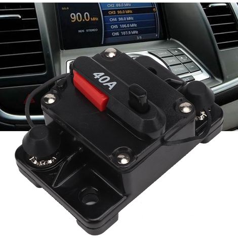 Fusible auto-réarmable 40A pour autoradio 12V - Disjoncteur réinitialisable en ligne 30A/40A/60A, protection circuit stéréo voiture (1/5)