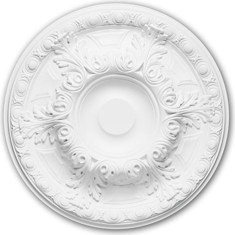Ceiling Rose 156021 Profhome Ceiling Decoration Medallion Rosette Decorative Element Neo-Renaissance style white Ø 49 cm