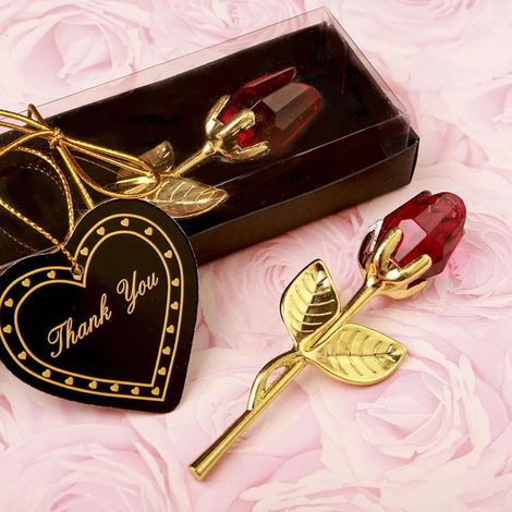 Rose Artificielle - 3 cm x 9 cm - En Cristal Synthétique - Pour Mariage Fête Noël Saint Valentin Jour des Mères - 1 Pièce (1/4)