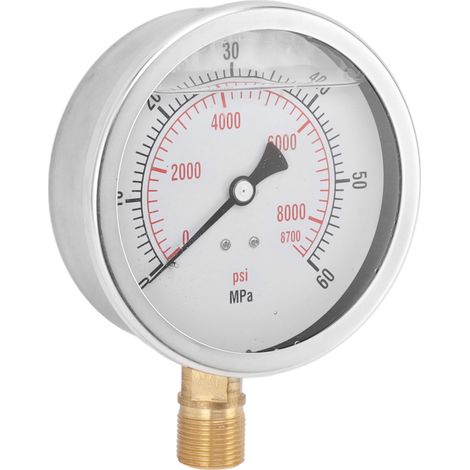 Convient pour le remplissage de bouteilles de CO2, filetage M201, manomètre d'huile grand format 8700 psi (1/5)