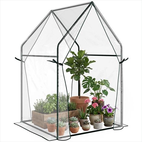 Serre de jardin acier anti-UV 90 x 90 x 145 cm avec 2 portes (1/5)