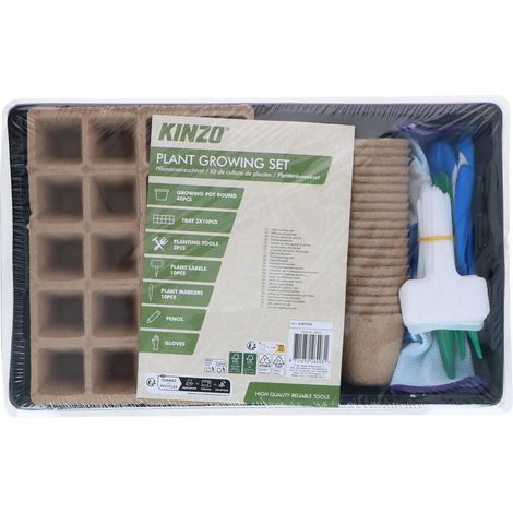 KINZO Kit de culture de plantes, 60 cellules, avec accessoires inclus