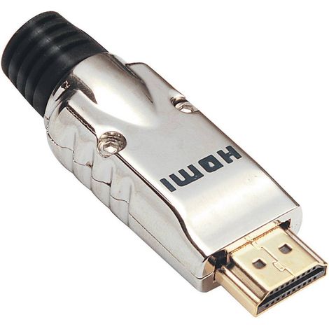 BKL Electronic 0905002 Connettore HDMI Spina dritta Numero Poli (num): 19 Argento 1 pz.