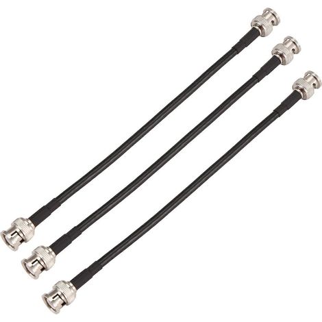 Câble coaxial RG58 avec connecteurs à sertir BNC mâle vers BNC mâle, pour signal d'oscilloscope, 0,2 m. (1/5)