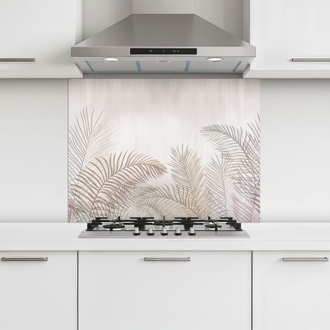CRÉDENCE CUISINE Feuilles - Beige - Botanique - Vintage 80x60 cm