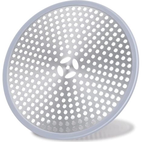Scarico doccia, filtro per capelli, filtro per scarico doccia, griglia anti-capelli per doccia, filtro per lavandino con coperchio di scarico, raccogli-capelli per scarico doccia - acciaio inossidabil (1/5)