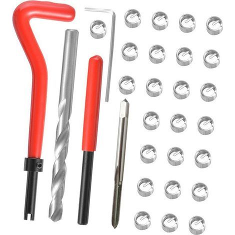 Thread repair tool kit, 304 stainless steel high-speed steel, suitable for M3 M4 M7 M9 M11 threads (1/5)