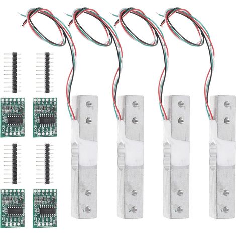 4 Pièces Capteur de Pression Numérique Précision de Mesure 5kg Acier Solide Kit Complet Modèle Hx711 pour Balance Cuisine pour Préparation Alimentaire et Bricolage (1/5)
