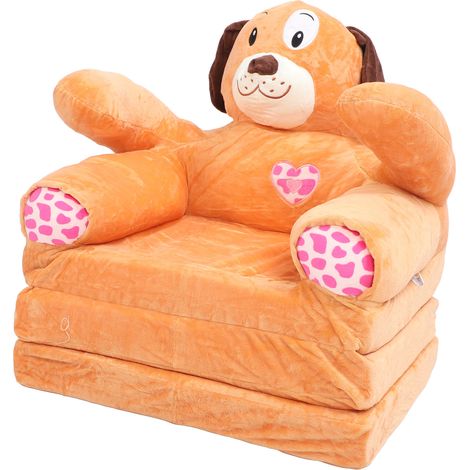 Canapé enfant pliable et multifonctionnel à motif animal, idéal pour lire, se détendre et dormir. Forme de chien. Cadeau parfait pour fille ou garçon. (1/5)