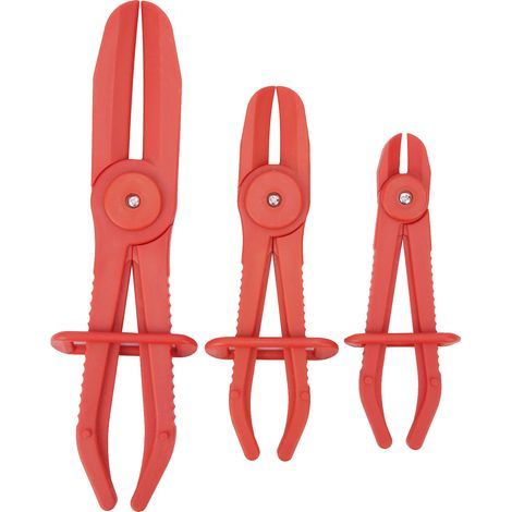 Plastic pipe clamp, pipe clamping tool, tube cutter with non-slip handle (red) 3 pieces (1/5)