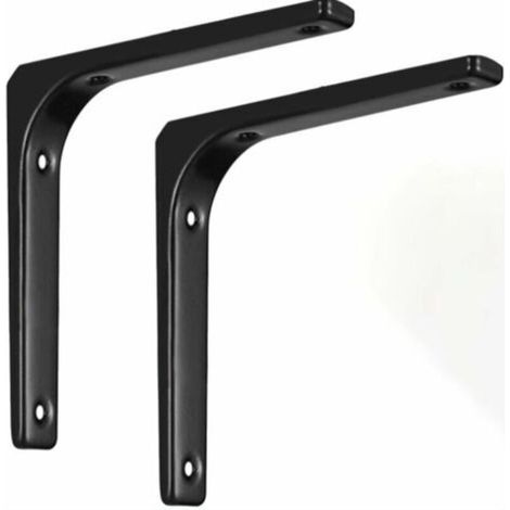 2 supports d'étagère en L 150 x 125 mm noirs (1/5)