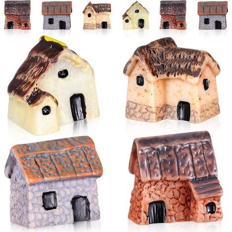 Mini Maison Ornement RéSine 2X2X1.5Cm DéCoration Micro Paysage Accessoire Jardin FéE Terrarium Cabane Miniature