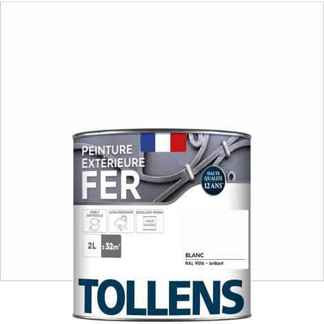 Tollens – Peinture fer extérieure brillante 2L – Ultra résistante, séchage rapide, antirouille – Couverture 32m² – Pour métaux ferreux et non ferreux