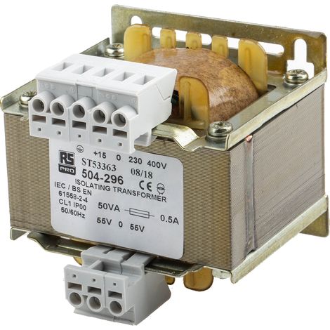 Transformateur d'isolement, Vin 230 V ac, 245 V ac, 400 V ac, 415 V ac, Vout ±55V c.a., 50VA, sorties ( Prix pour 1 )