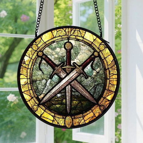 Capteur de soleil en vitrail - décoration spirituelle 9cm (1/4)