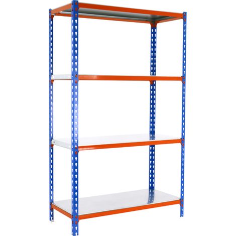 Simonrack Scaffale metallico 4 ripiani blu arancio zincato (1/3)