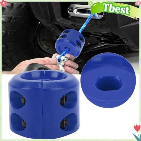 HURRISE Bouchon de crochet de câble de treuil Red Winch Cable Hook Stopper Rubber Rope Line Hook Buffer moteur revetement Bleue (1/5)