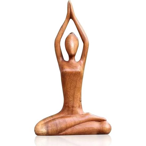 Sculpture féminine - Statue de pose de yoga en résine polymérisée - Statue moderne pour la décoration de table et de jardin - Méditation abstraite (1/5)