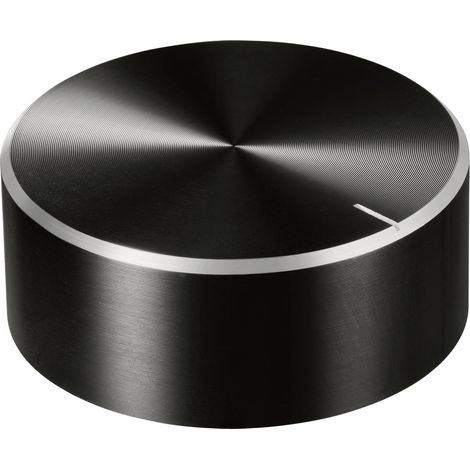 TRU COMPONENTS TC-11696532  Drehknopf mit Knopfmarkierung Schwarz (Ø x H) 48 mm x 19 mm Aluminium, P (1/4)
