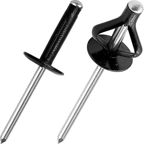 Rivets Aveugles en Aluminium à Expansion Triple - Assortiment de rivets bulbe pour plastiques ou matériaux souples (Semi-noir, Ø4.0x16x12mm - 50 pièces) (1/5)