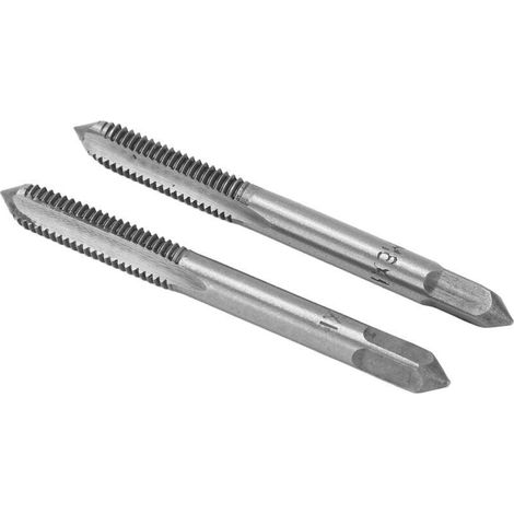 Lot de 2 tarauds métriques pour machine en acier rapide, 3 cannelures droites, outil de taraudage pour filetage de vis M6 x 1 (1/3)