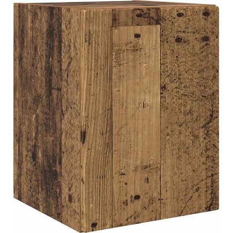 Porta TV da parete design moderno salva-spazio arredamento minimalista 30 x 31 x 40 cm in legno antico 020054947