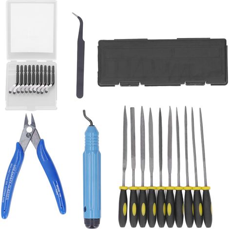 Ej.Life 3D-Druck-Zubehör 3D-Drucker-Werkzeugsatz Entgraten Trimmen Datei Modell Schnitzmesser Pinzette Zangen-Set für 3D-Druck 3D-Drucker-Zubehör (1/5)
