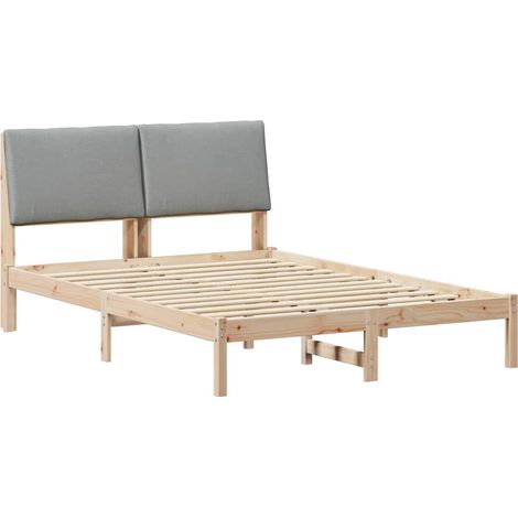 Estructura de cama Marrón y gris claro 150 x 200 cm vidaXL