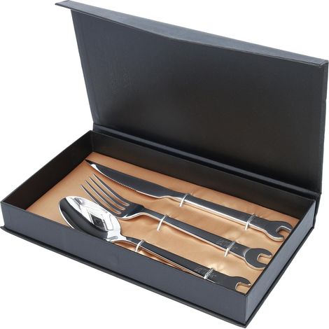 Ks Tools – Ensemble de couverts 11100 3 pièces en acier inoxydable – Compatible lave-vaisselle – Résistant à la corrosion – Couleur argent