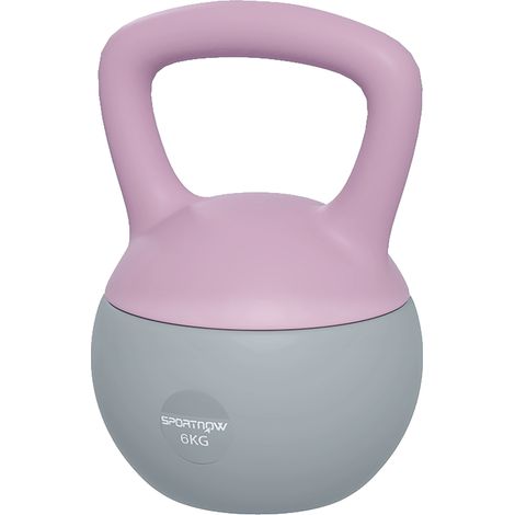 6KG Soft Kettlebell, Kettle Bell with Non--Slip Handle for Home Gym, Weight Lifting, Strength Training, Purple/Grey (1/5)