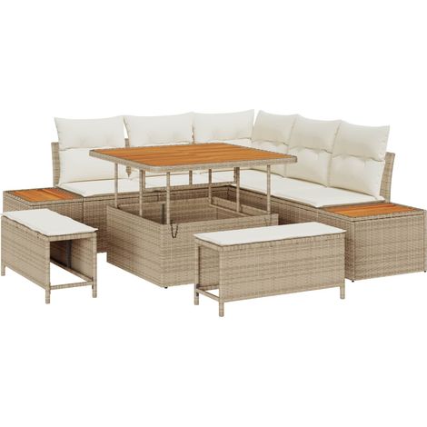 Maison Exclusive - Conjunto de sofás de jardín 8 uds. 7 plaza Bei (1/5)