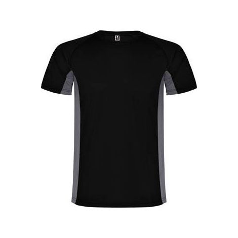 Camiseta técnica combinada de poliéster con manga raglán SHANGHAI ROLY S Negro/Plomo Oscuro
