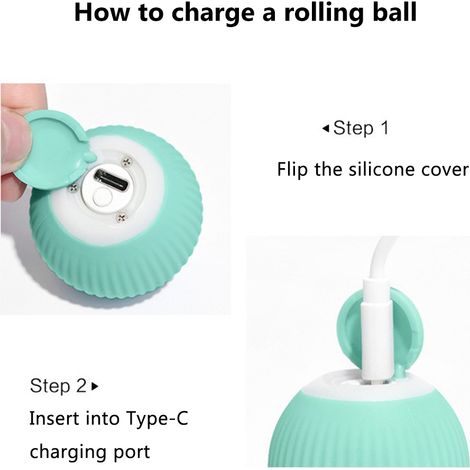 Balle interactive pour chat rechargeable par USB, jouet automatique pour chat avec lumière LED, jouet pour chatons (1/2)