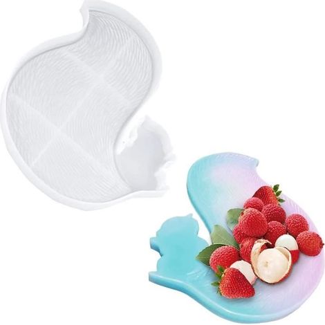 Moule resine epoxy,Moule Resine Epoxy Plateau Grande Moule de Plateau Fruits Moule Silicone Resine Moule de Dessous de Verre (1/4)