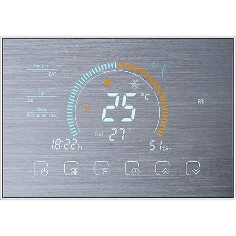 Termostato WiFi Beca BAC-8000ELW Fan Coil 12 Volt Grigio (1/2)