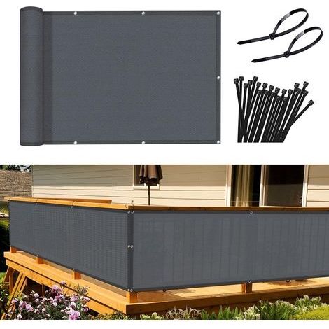 – Brise-vue balcon 90x300 cm – HDPE 185g/m² résistant aux UV – Protection 95% – Installation rapide avec accessoires inclus (1/5)