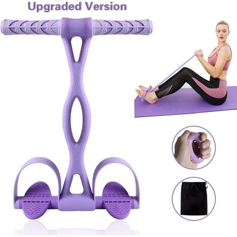 MINKUROW Multifunktions-Spannseil, Bodybuilding-Expander, elastisches Widerstandsband, Yoga-Übungsgerät, Taillen-Arm-Beintrainer, tragbares Heim-Fitnessgerät für Fitness-Schlankheitstraining (lila) (1/5)