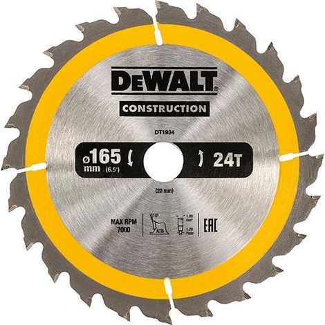 Portable Construction Circular Saw Blade 165 X 20Mm X 24T
