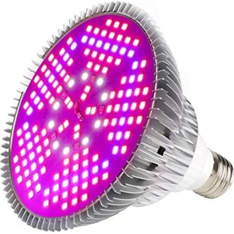 1 x Lampe de croissance LED, spectre complet, 300 W équivalent, E27, 160°, aluminium, pour serre et culture intérieure (1/3)