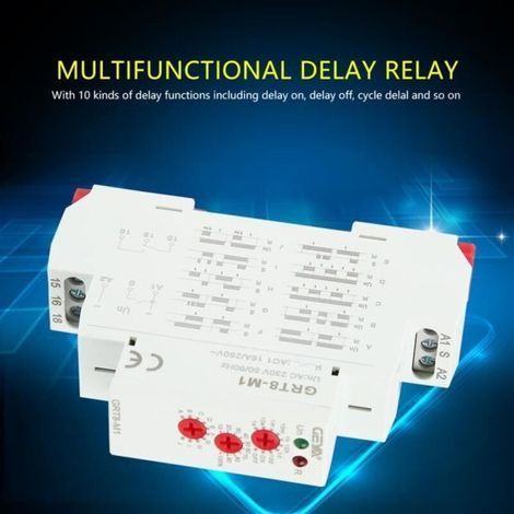 Time Delay Relay - GRT8-M1 - Multifunctional - DIN Rail Mounting - AC 220V - 10 Functions (1/4)