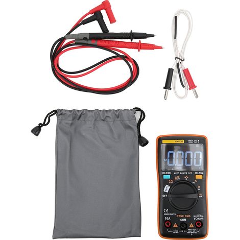 Multimètre numérique 6000 comptes AN113D, testeur de transistor automatique AC/DC tension, équipement de mesure orange (1/5)