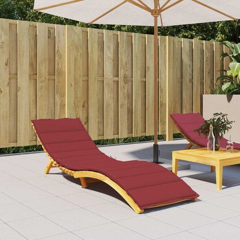 Coussin de chaise longue rouge bordeaux 200x50x3cm tissu oxford (1/5)