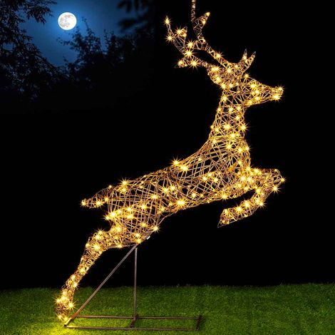 Renna Natalizia Balzante Luminosa per Esterno Cervo Natale 240 Led Bianco Caldo (1/5)